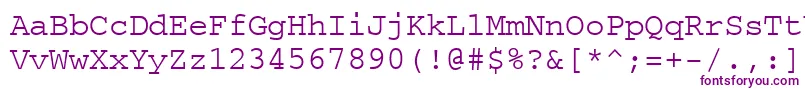 Шрифт Courierps – фиолетовые шрифты на белом фоне