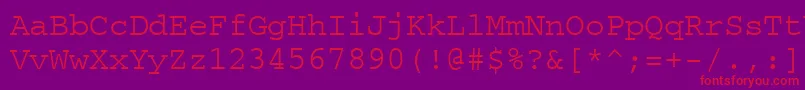 Courierps Font – Red Fonts on Purple Background