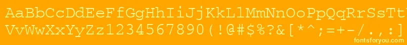 Courierps Font – Yellow Fonts on Orange Background