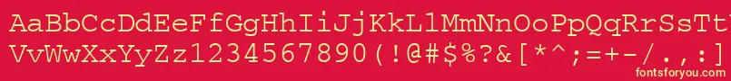 Czcionka Courierps – żółte czcionki na czerwonym tle