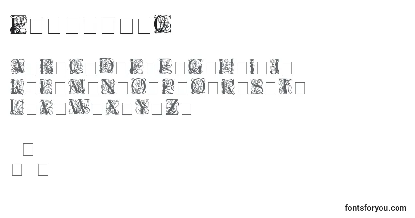 A fonte ElzevierC – alfabeto, números, caracteres especiais