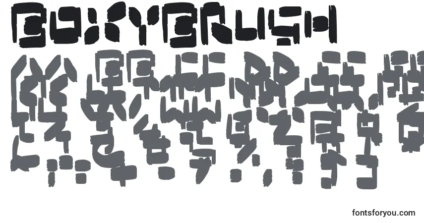 A fonte Boxybrush – alfabeto, números, caracteres especiais