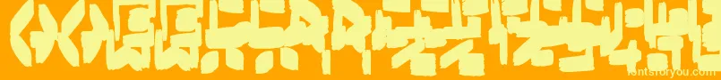 Boxybrush-Schriftart – Gelbe Schriften auf orangefarbenem Hintergrund