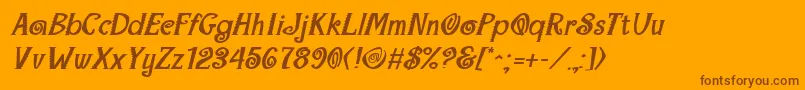 MaracaExtraboldItalic Font – Brown Fonts on Orange Background