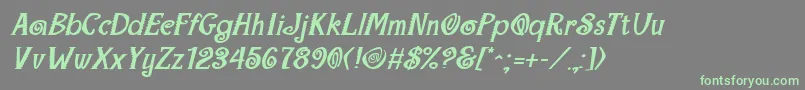 MaracaExtraboldItalic-fontti – vihreät fontit harmaalla taustalla