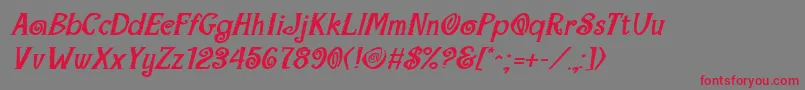 MaracaExtraboldItalic Font – Red Fonts on Gray Background