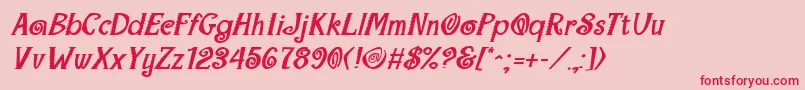 MaracaExtraboldItalic Font – Red Fonts on Pink Background