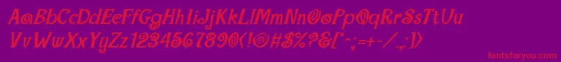 MaracaExtraboldItalic Font – Red Fonts on Purple Background