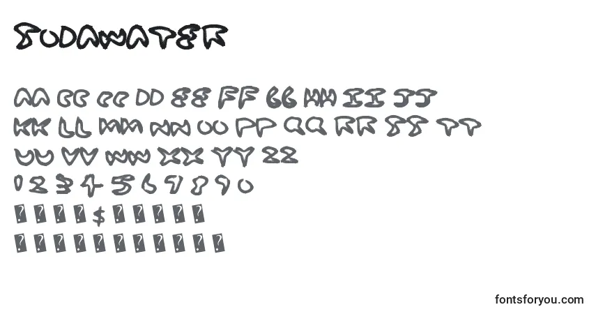 Schriftart Sodawater – Alphabet, Zahlen, spezielle Symbole