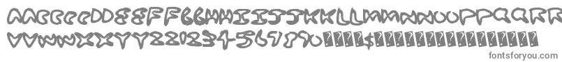 フォントSodawater – 白い背景に灰色の文字