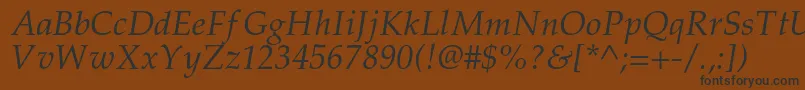 PalladiumcItalic Font – Black Fonts on Brown Background