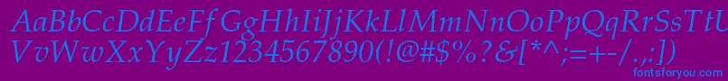 PalladiumcItalic Font – Blue Fonts on Purple Background