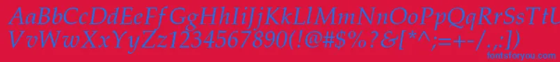 PalladiumcItalic Font – Blue Fonts on Red Background