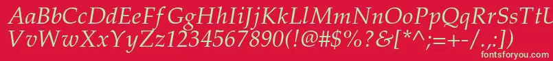 PalladiumcItalic Font – Green Fonts on Red Background