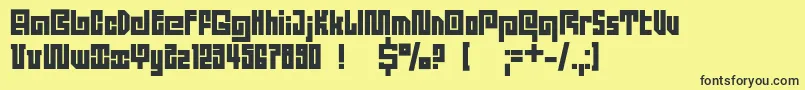 Dsquadroc-Schriftart – Schwarze Schriften auf gelbem Hintergrund