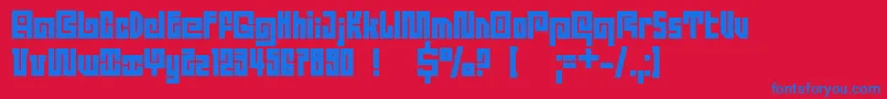 Fonte Dsquadroc – fontes azuis em um fundo vermelho