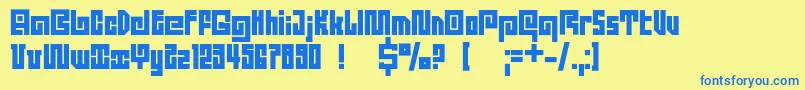 Dsquadroc Font – Blue Fonts on Yellow Background