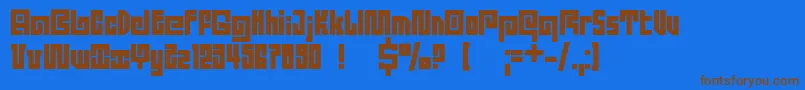 Fonte Dsquadroc – fontes marrons em um fundo azul
