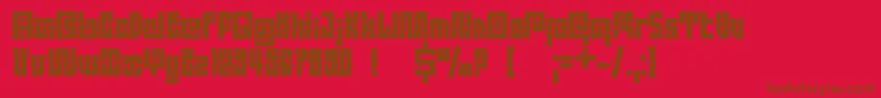 Dsquadroc Font – Brown Fonts on Red Background