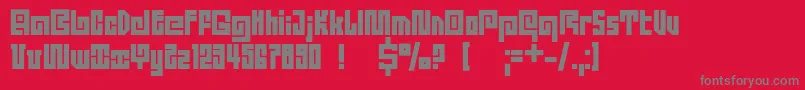 Dsquadroc Font – Gray Fonts on Red Background