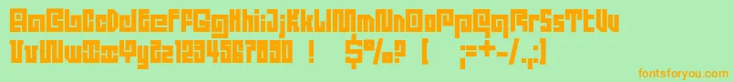 Dsquadroc Font – Orange Fonts on Green Background