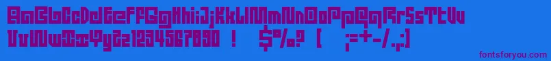 Dsquadroc-Schriftart – Violette Schriften auf blauem Hintergrund