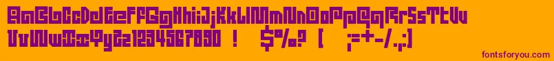 Dsquadroc Font – Purple Fonts on Orange Background