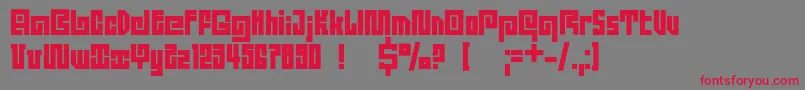 Dsquadroc-fontti – punaiset fontit harmaalla taustalla
