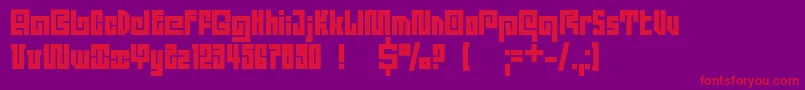 Dsquadroc Font – Red Fonts on Purple Background