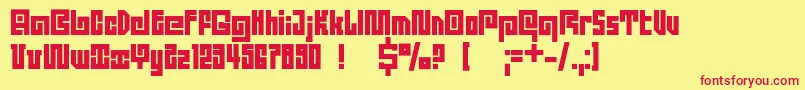Dsquadroc Font – Red Fonts on Yellow Background