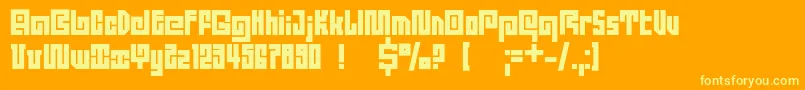 フォントDsquadroc – オレンジの背景に黄色の文字