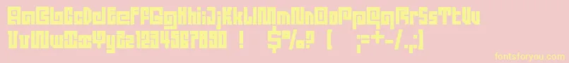 Dsquadroc-Schriftart – Gelbe Schriften auf rosa Hintergrund