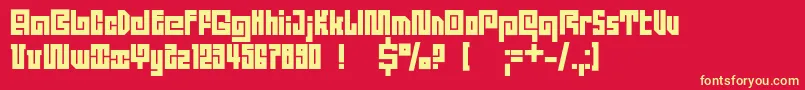 Dsquadroc Font – Yellow Fonts on Red Background