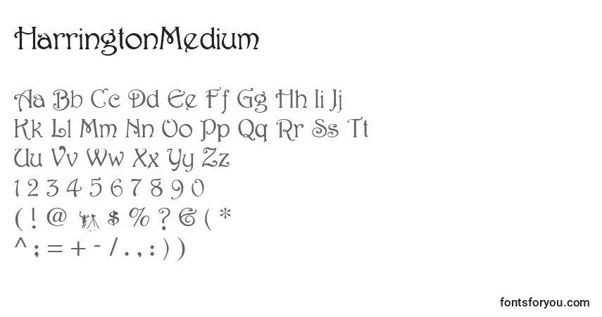 Шрифт HarringtonMedium – алфавит, цифры, специальные символы
