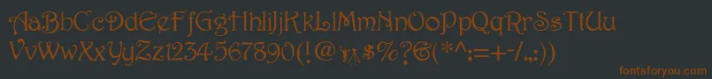Шрифт HarringtonMedium – коричневые шрифты на чёрном фоне