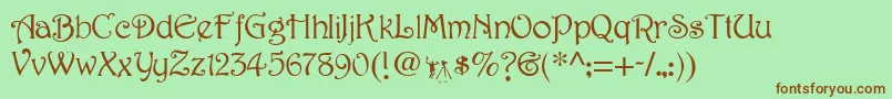 HarringtonMedium Font – Brown Fonts on Green Background