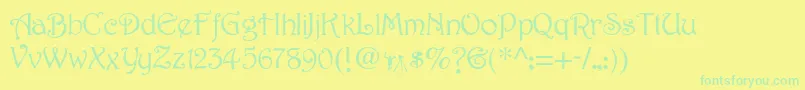 HarringtonMedium Font – Green Fonts on Yellow Background