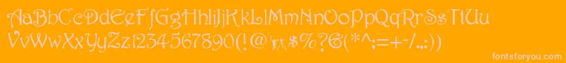 HarringtonMedium-Schriftart – Rosa Schriften auf orangefarbenem Hintergrund