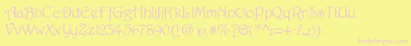 HarringtonMedium Font – Pink Fonts on Yellow Background