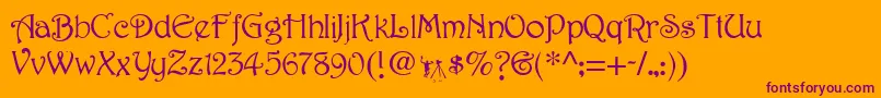 HarringtonMedium Font – Purple Fonts on Orange Background