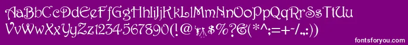 HarringtonMedium Font – White Fonts on Purple Background