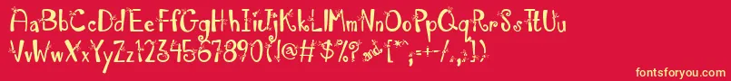 AustieBostHappyHolly Font – Yellow Fonts on Red Background