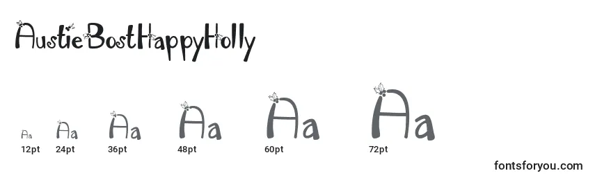 AustieBostHappyHolly font sizes
