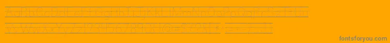フォントKgprimarydotslined – オレンジの背景に灰色の文字