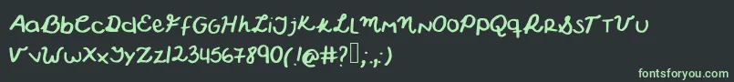 Czcionka Wonderful – zielone czcionki na czarnym tle