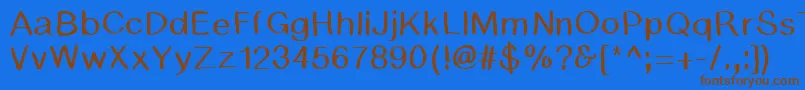 BsdCambridge-Schriftart – Braune Schriften auf blauem Hintergrund