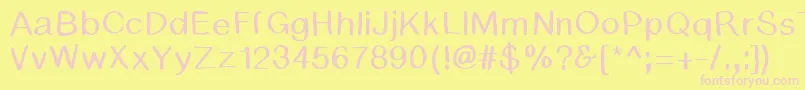 BsdCambridge-Schriftart – Rosa Schriften auf gelbem Hintergrund