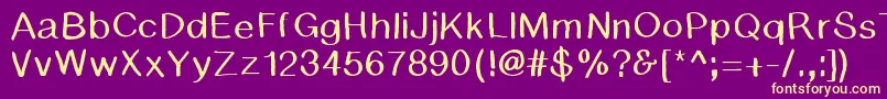 BsdCambridge-Schriftart – Gelbe Schriften auf violettem Hintergrund