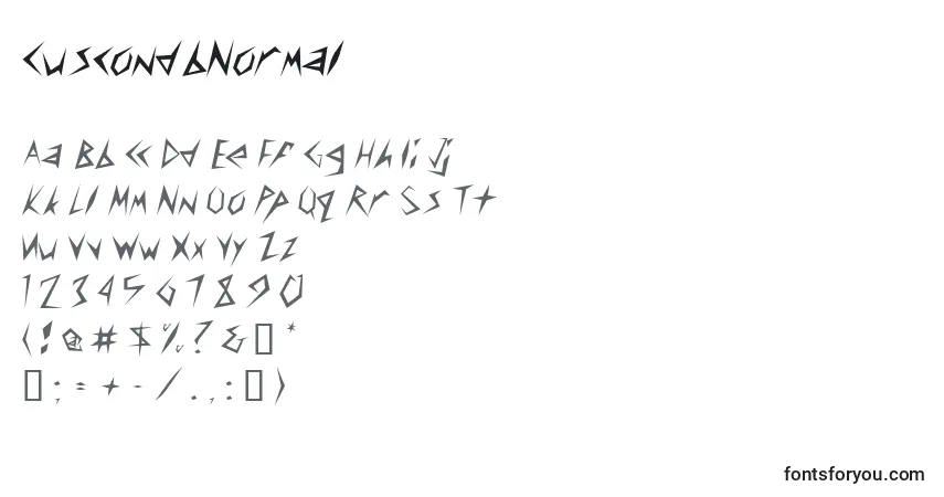 Schriftart CuscondbNormal – Alphabet, Zahlen, spezielle Symbole