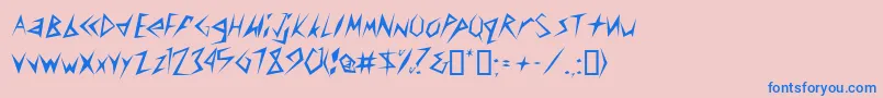 フォントCuscondbNormal – ピンクの背景に青い文字